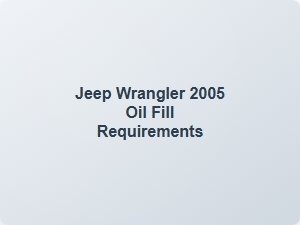 Jeep Wrangler Oil Fill Guide 2005